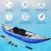 Inflatable Kayak Set with Paddle &amp; Air Pump; Portable Recreational Touring Kayak Foldable Fishing Touring Kayaks; Tandem 2 Person Kayak - as Pic