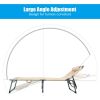 Folding Chaise Lounge Chair Bed Adjustable Outdoor Patio Beach - Beige