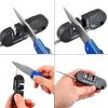 1pc Portable Tungsten Ceramic Carbide Knife; Whetstone Sharpener; For Fish Hook; Pocket Tool For Outdoor Camping Hiking; Fishing - Black