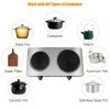 1800W Double Hot Plate Electric Countertop Burner - Silver