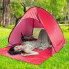 Pop Up Beach Tent Sun Shade Shelter Anti-UV Automatic Waterproof Tent Canopy for 2/3 Man w/ Net Window Storage Bag - Red