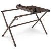 4-6 Person Portable Aluminum Camping Table with Carrying Bag - brown