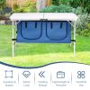 Travel Party Adjustable Height Folding Camping Table - Blue - Camping Table