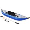 Inflatable Kayak Set with Paddle & Air Pump;  Portable Recreational Touring Kayak Foldable Fishing Touring Kayaks;  Tandem 2 Person Kayak - Blue