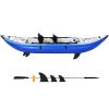 Inflatable Kayak Set with Paddle & Air Pump;  Portable Recreational Touring Kayak Foldable Fishing Touring Kayaks;  Tandem 2 Person Kayak - Blue