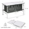 Travel Party Adjustable Height Folding Camping Table - Gray - Camping Table