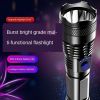 USB Chargeable Strong Light Handheld Flashlight; Plastic Material; Suitable For Camping Backpacking Hiking - Black